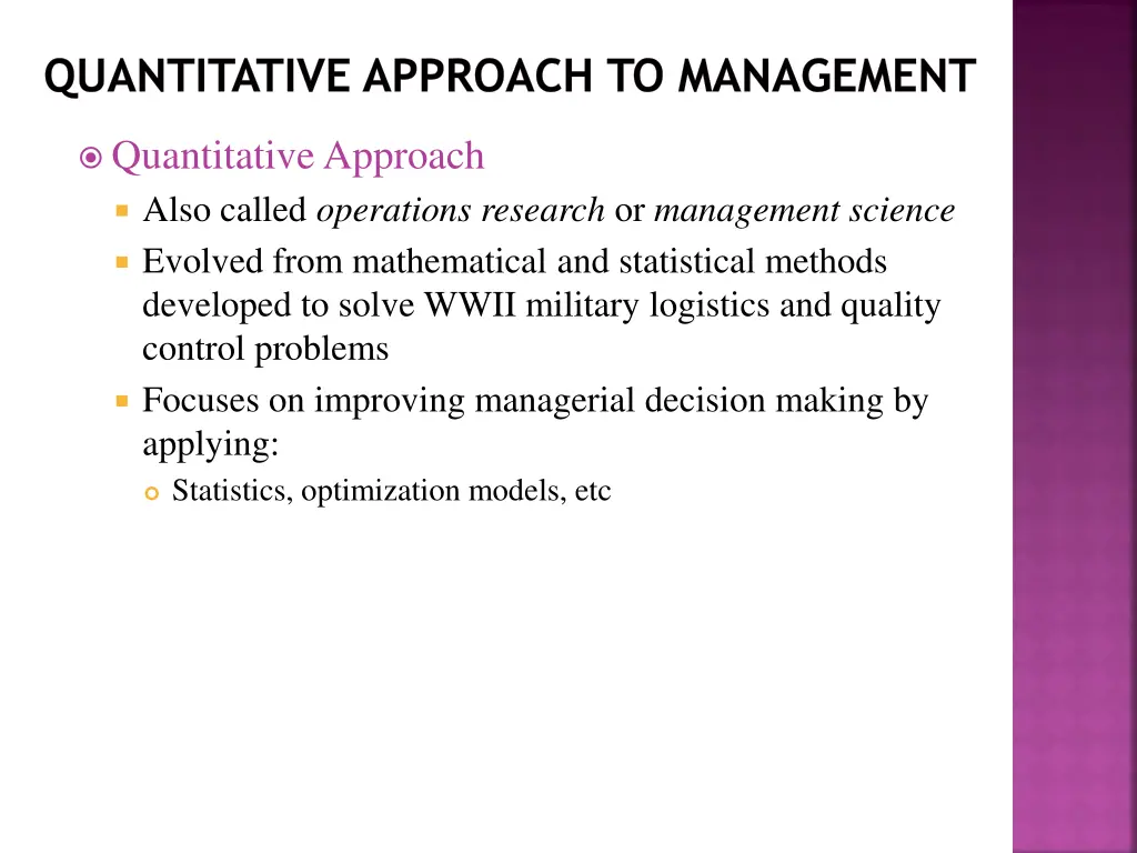 quantitative approach to management