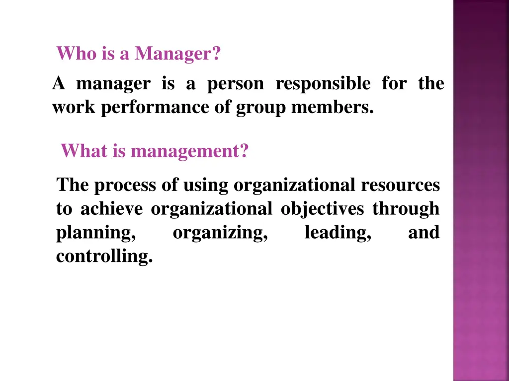 who is a manager a manager is a person