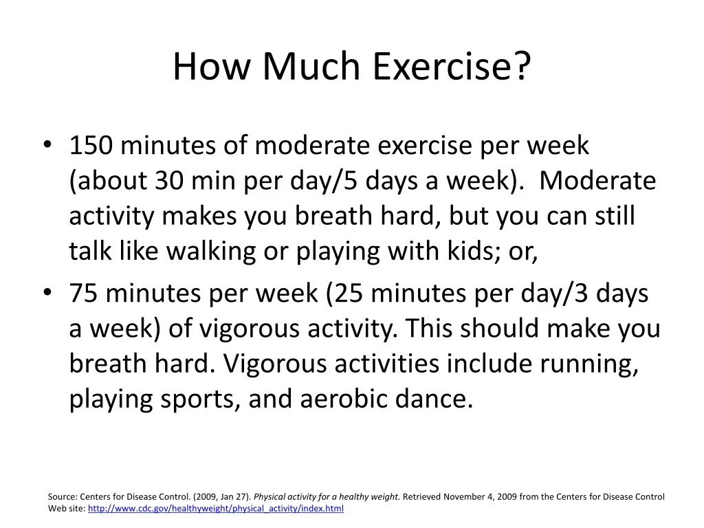 how much exercise