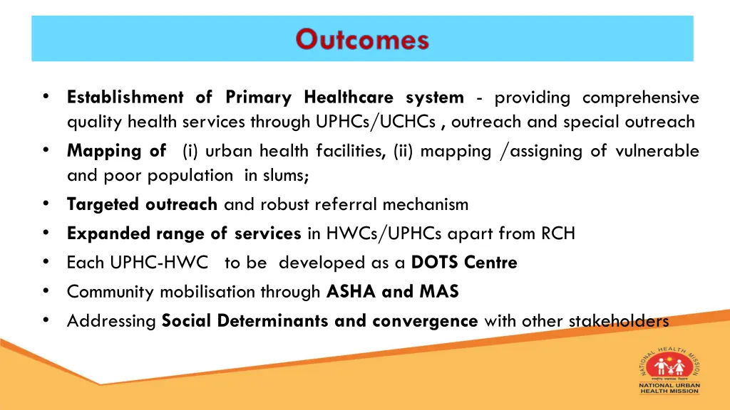 outcomes