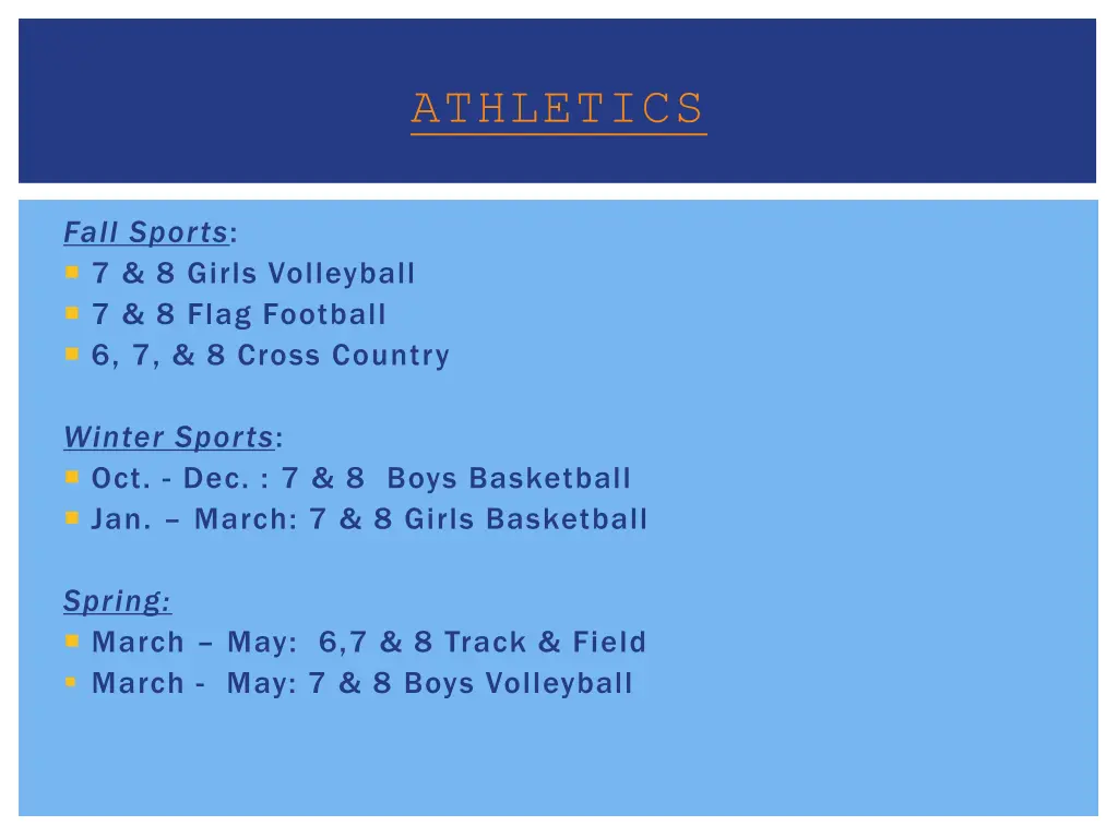 athletics