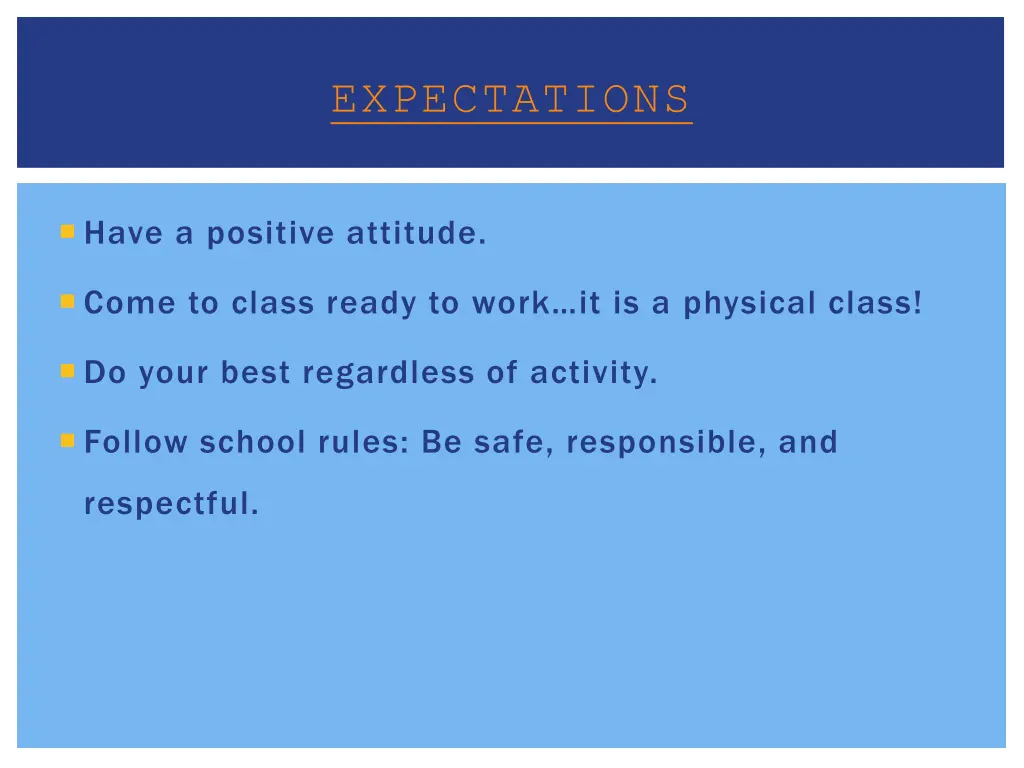 expectations