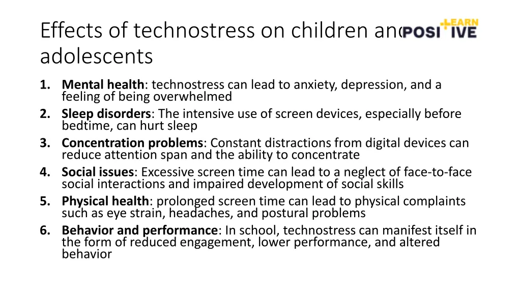 effects of technostress on children