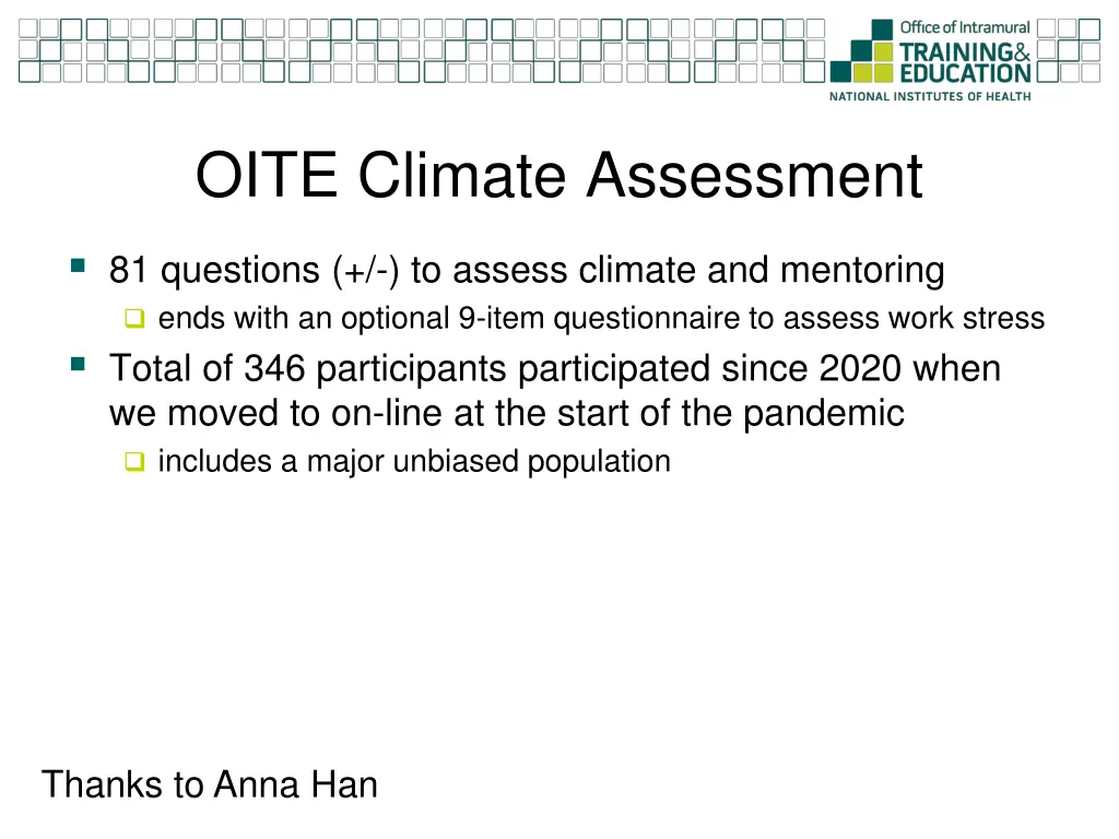 oite climate assessment