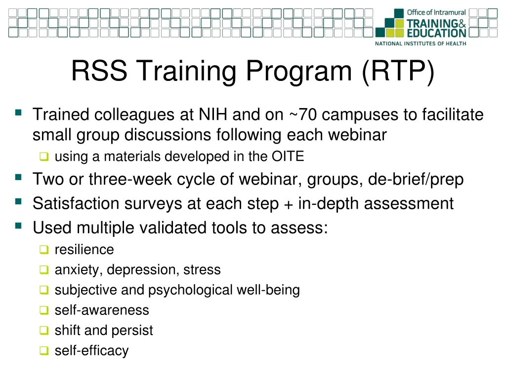 rss training program rtp