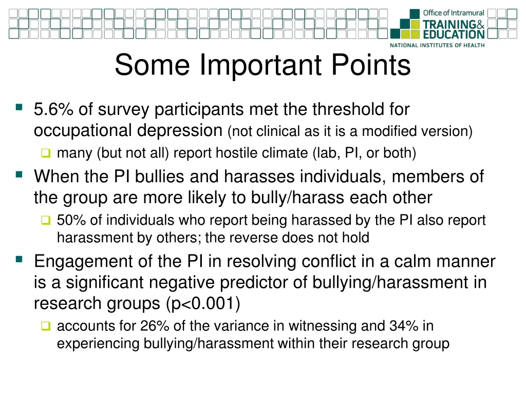 some important points