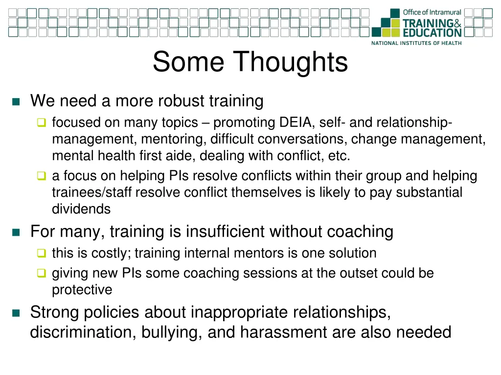 some thoughts