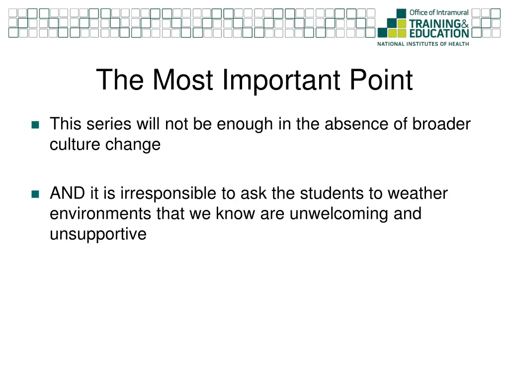 the most important point
