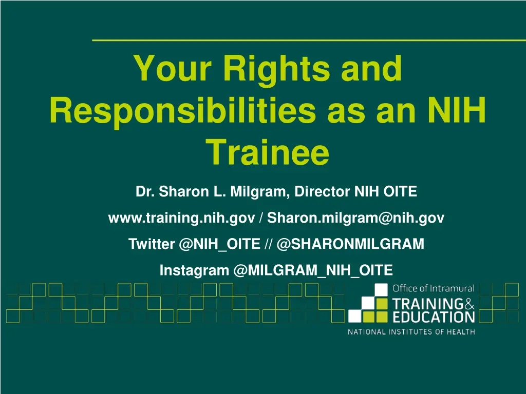 your rights and responsibilities as an nih trainee