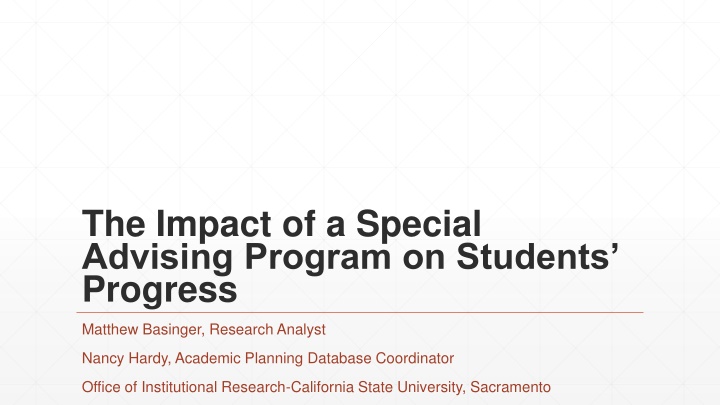 the impact of a special advising program