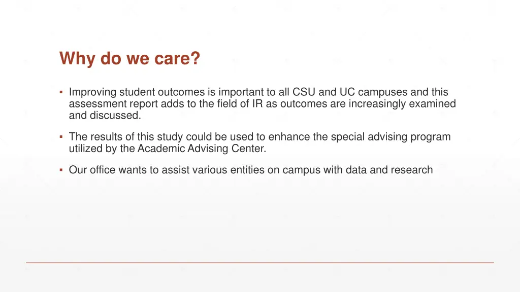 why do we care