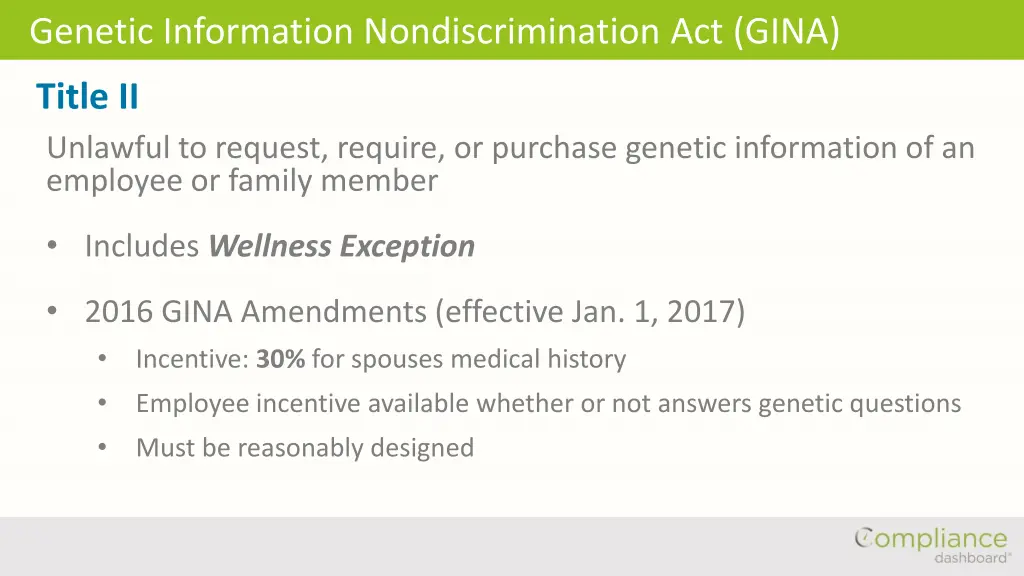 genetic information nondiscrimination act gina 1