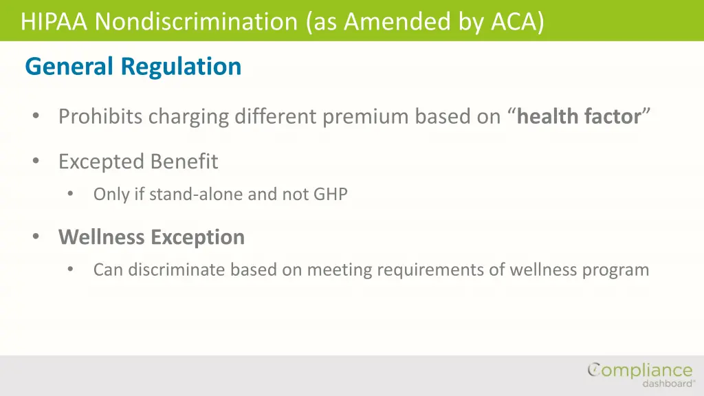 hipaa nondiscrimination as amended by aca