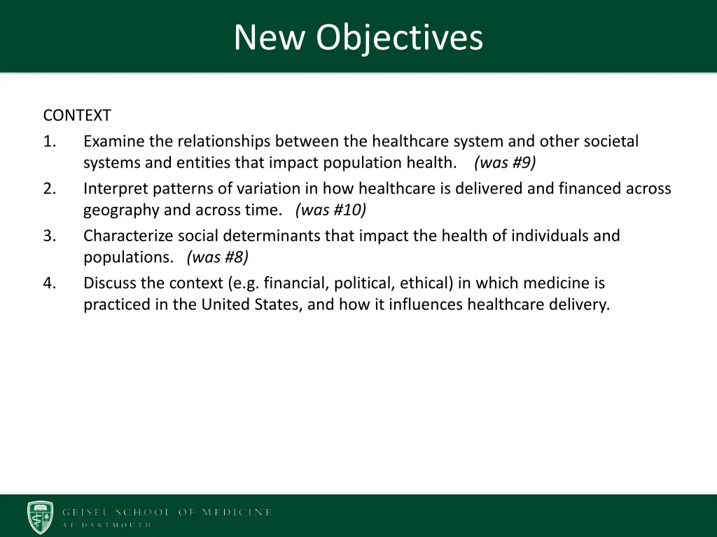 new objectives 1