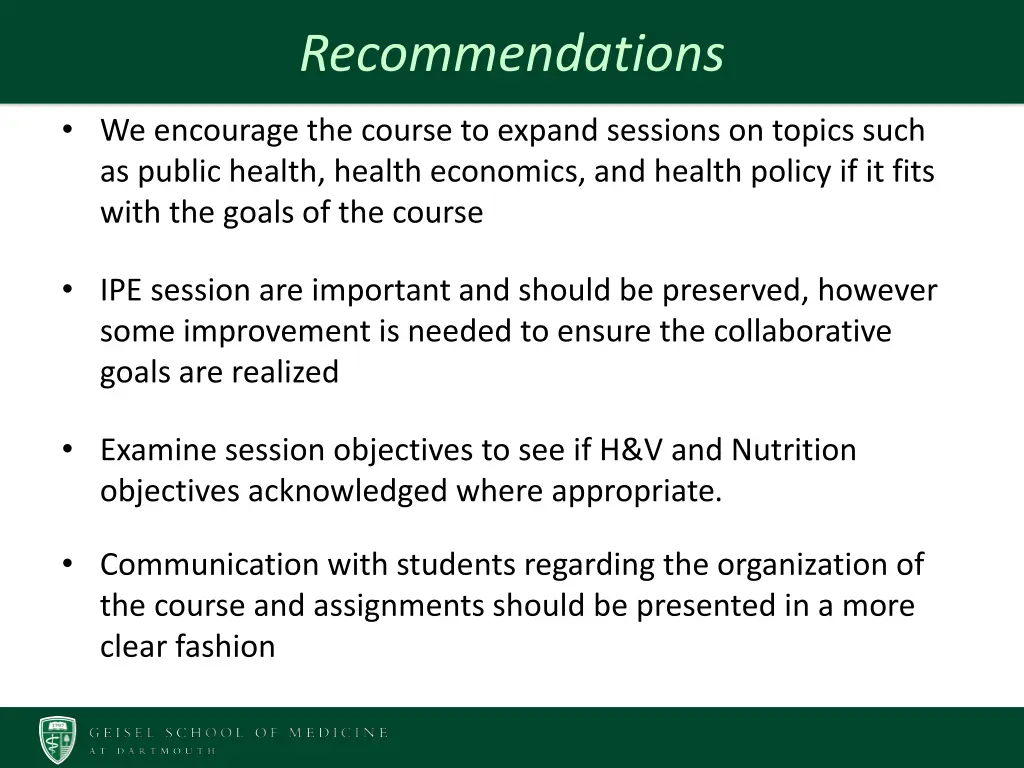 recommendations 3