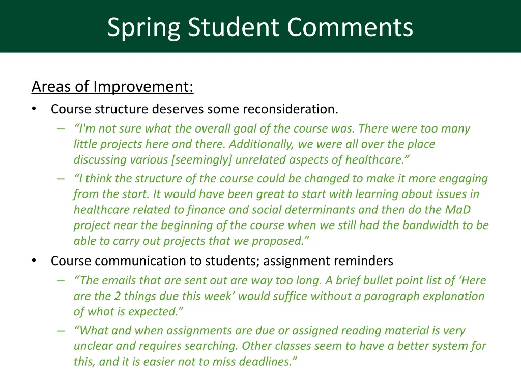 spring student comments 2