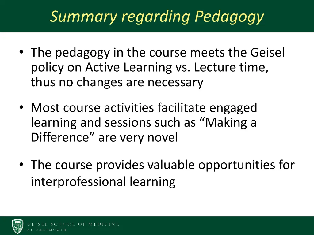 summary regarding pedagogy