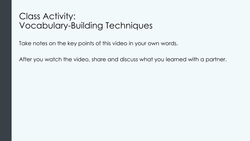 class activity vocabulary building techniques