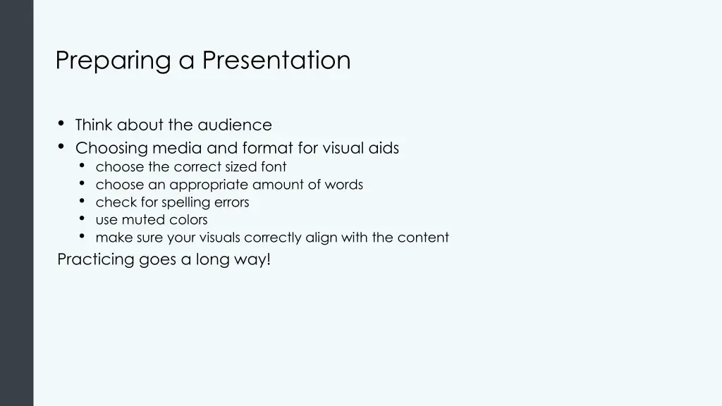 preparing a presentation