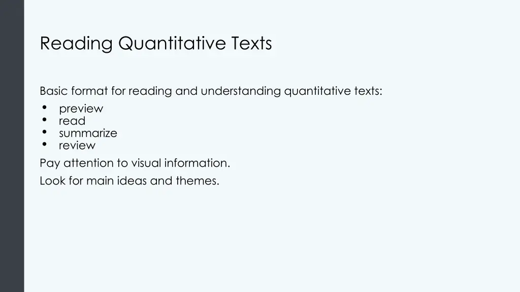 reading quantitative texts