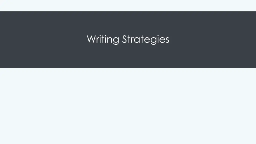 writing strategies
