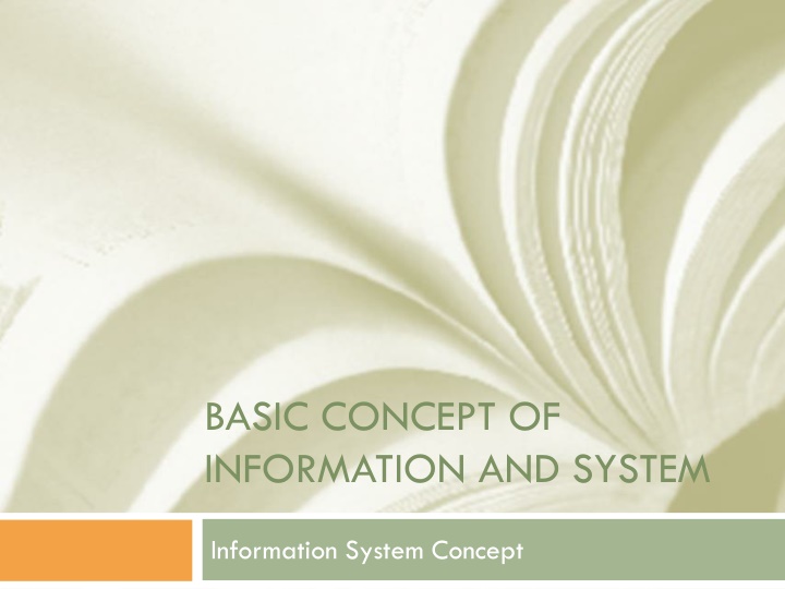 basic concept of information and system