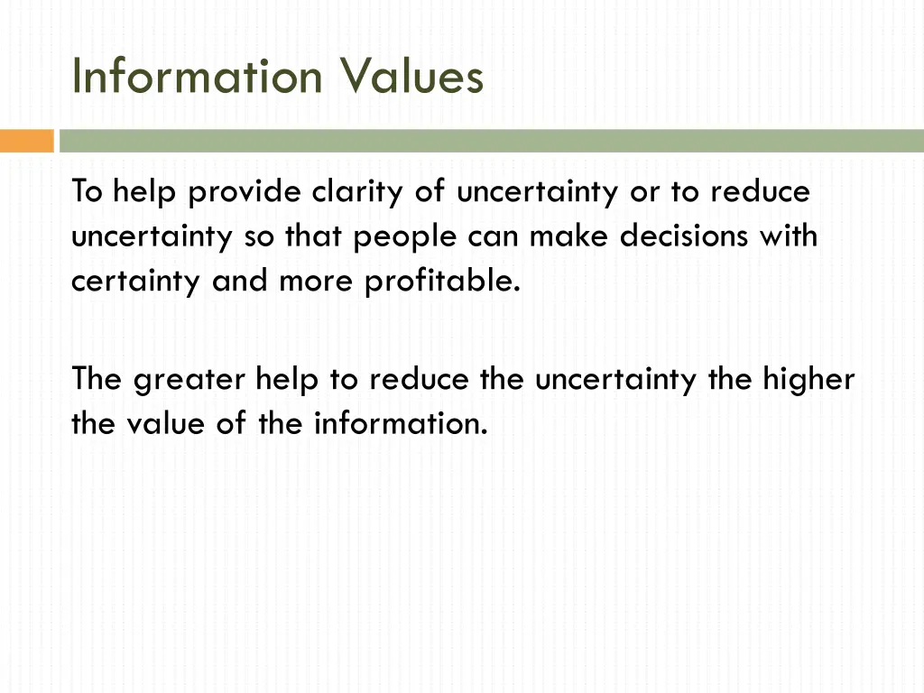 information values