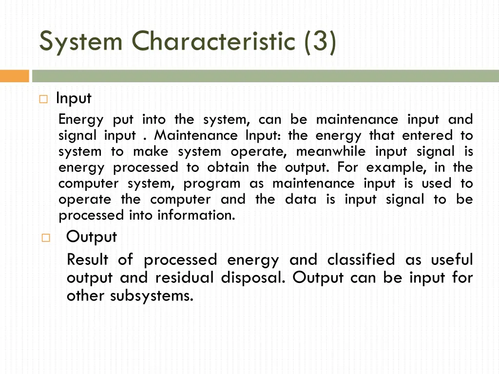 system characteristic 3