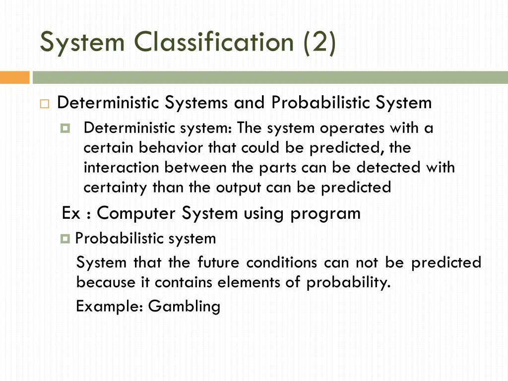 system classification 2