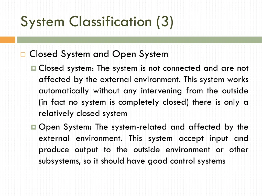 system classification 3