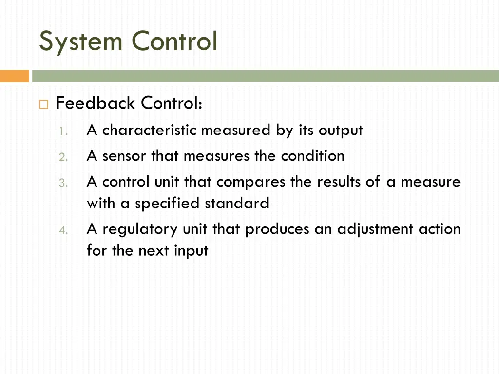 system control