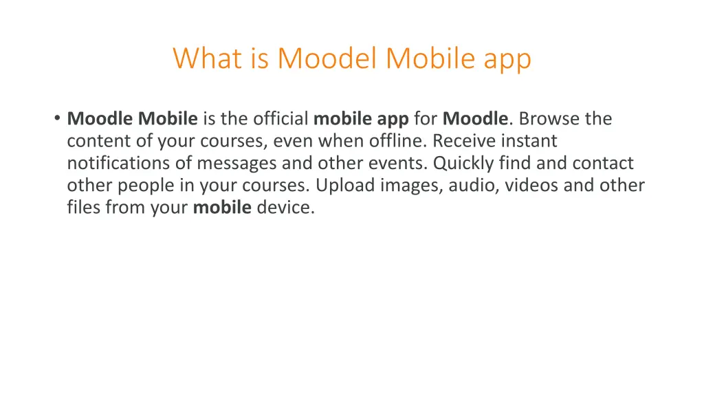 what is moodel mobile app