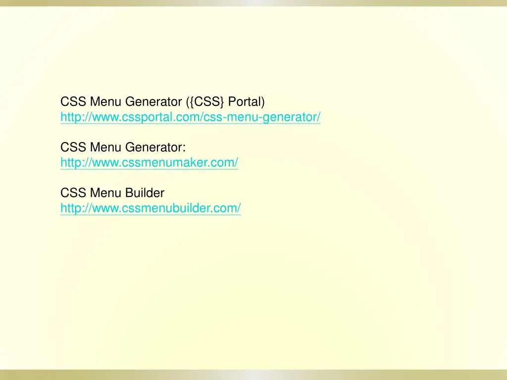 css menu generator css portal http www cssportal