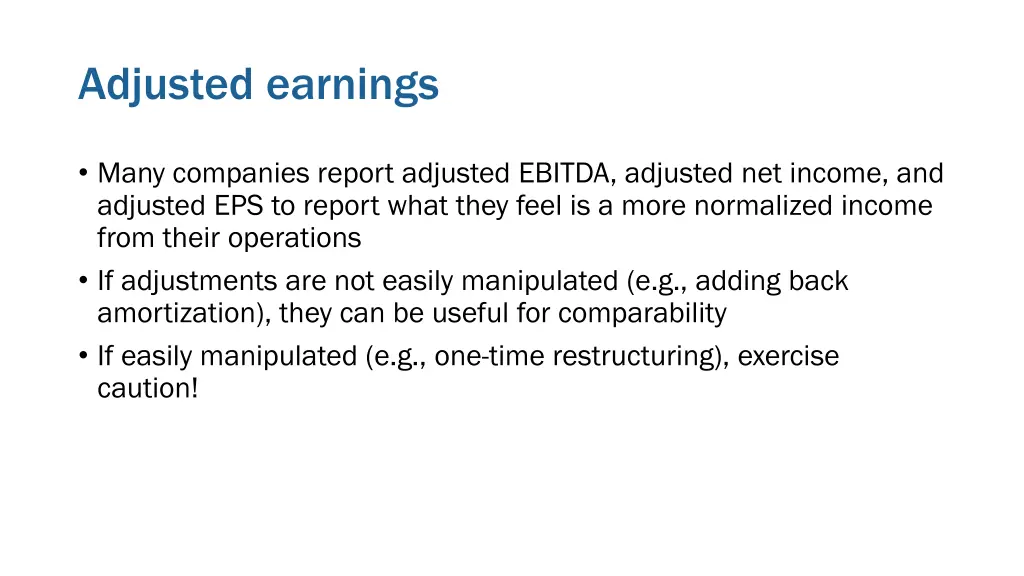 adjusted earnings