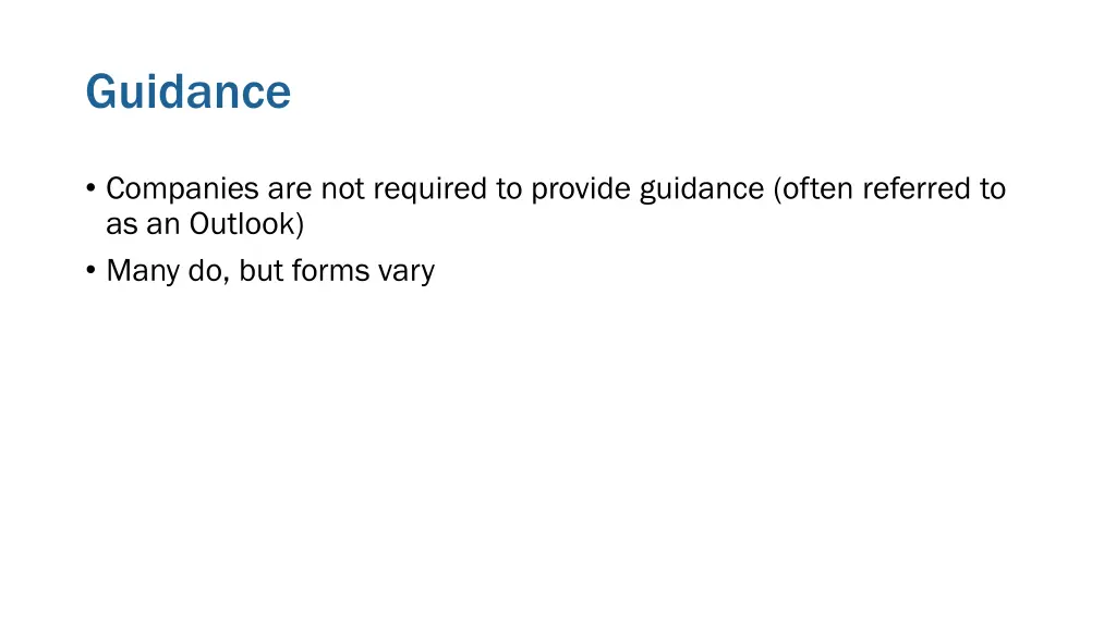 guidance