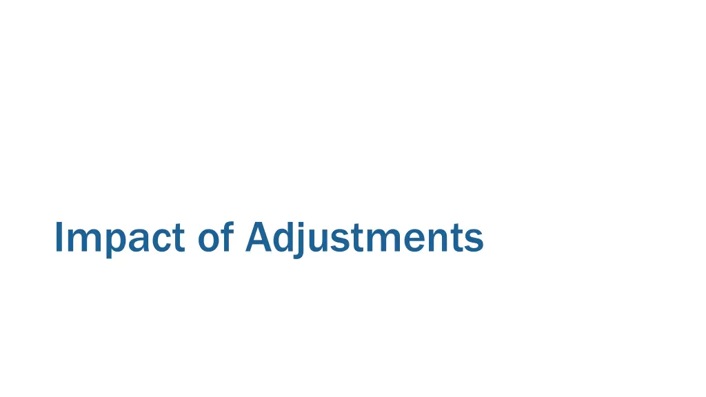 impact of adjustments