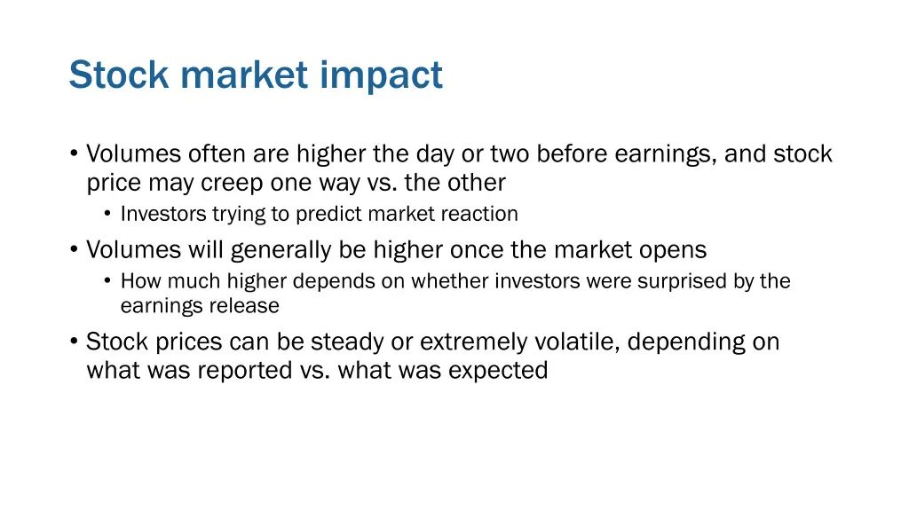 stock market impact