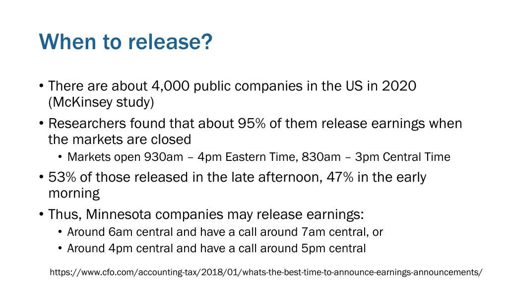 when to release