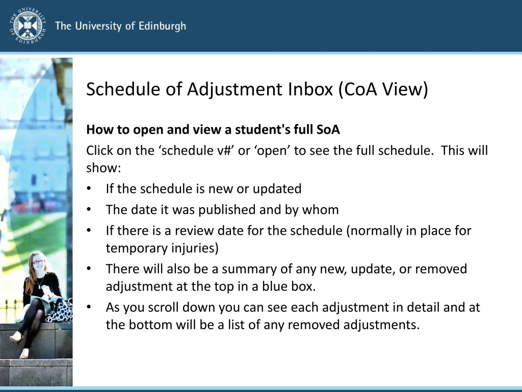 schedule of adjustment inbox coa view 2