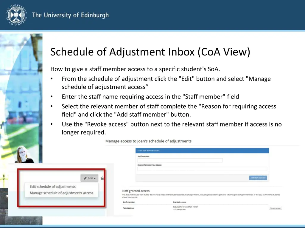 schedule of adjustment inbox coa view 5