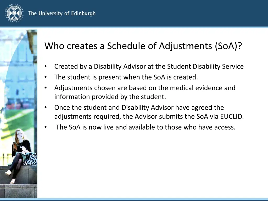 who creates a schedule of adjustments soa