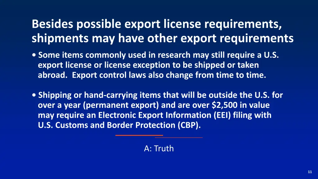 besides possible export license requirements