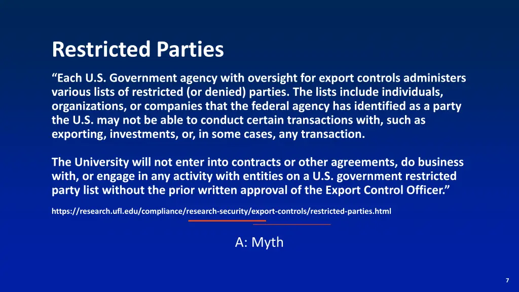 restricted parties