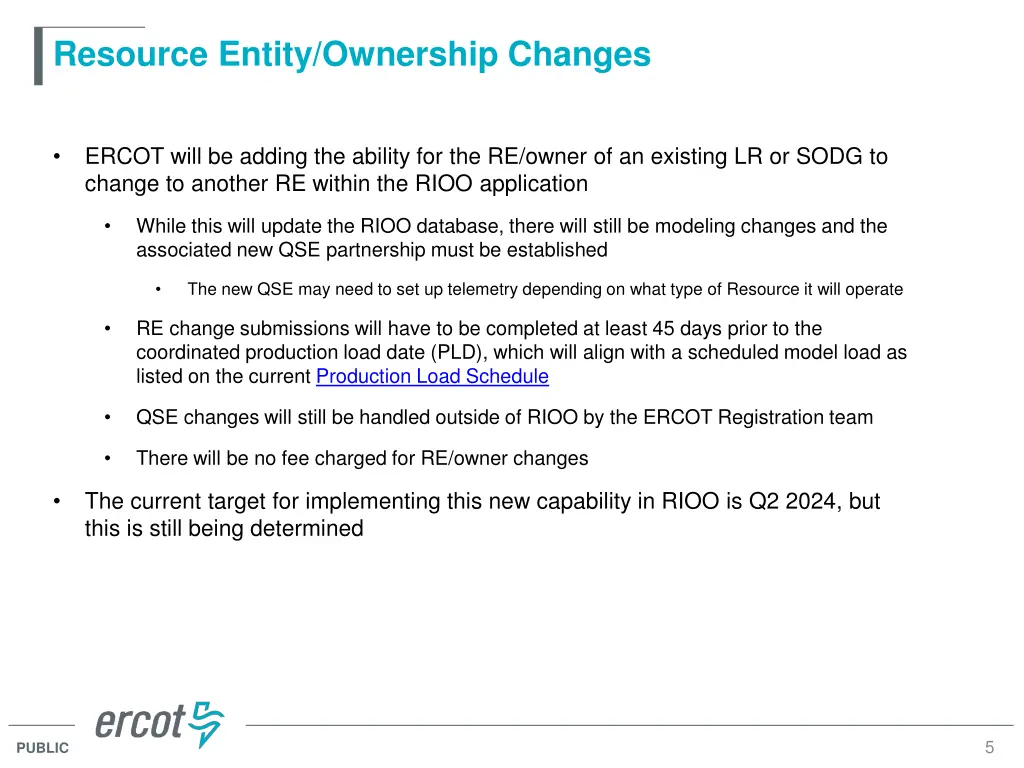 resource entity ownership changes