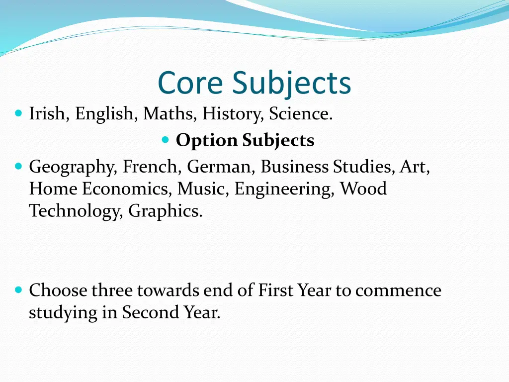 core subjects