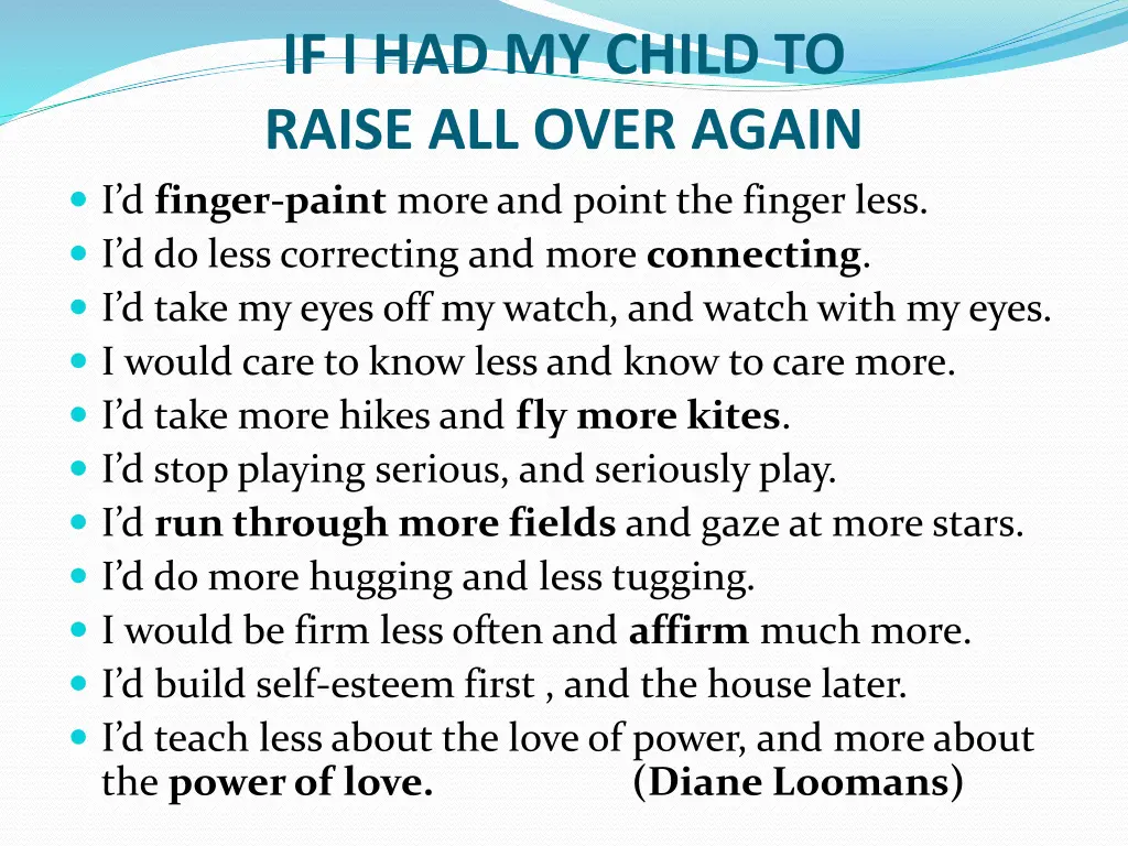 if i had my child to raise all over again