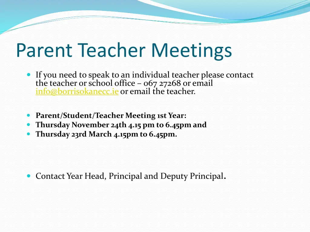 parent teacher meetings