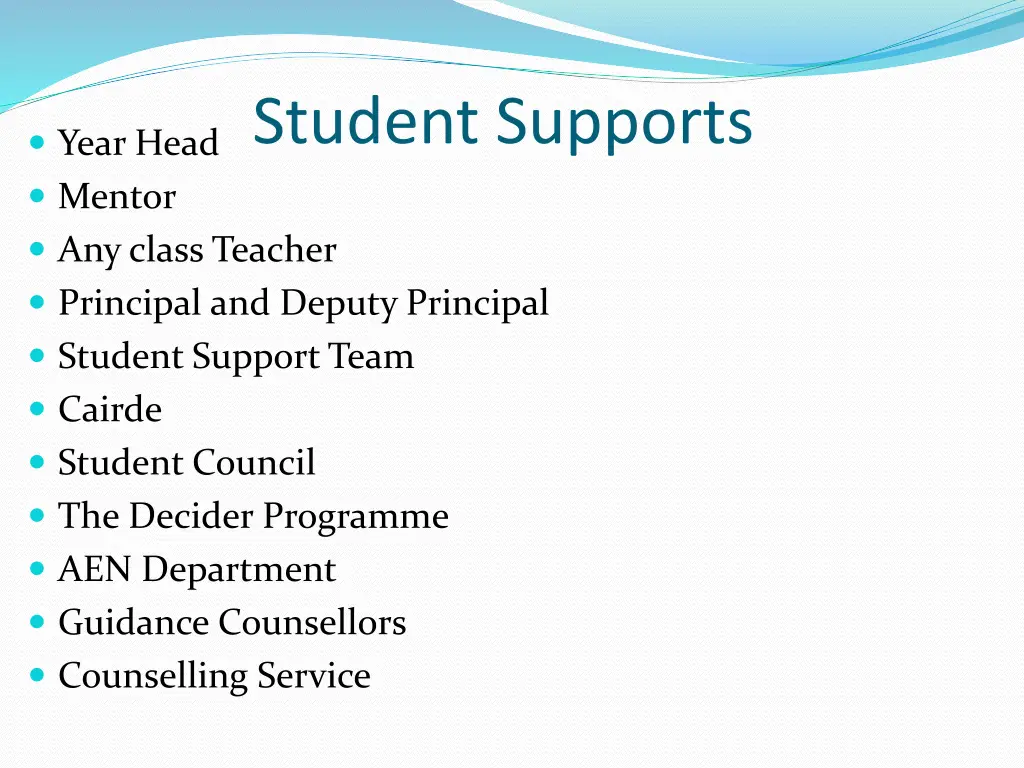 student supports