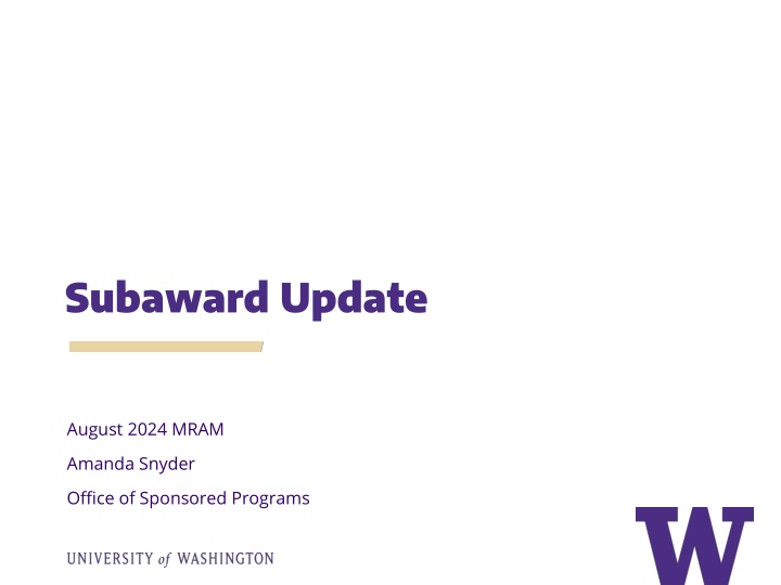 subaward update