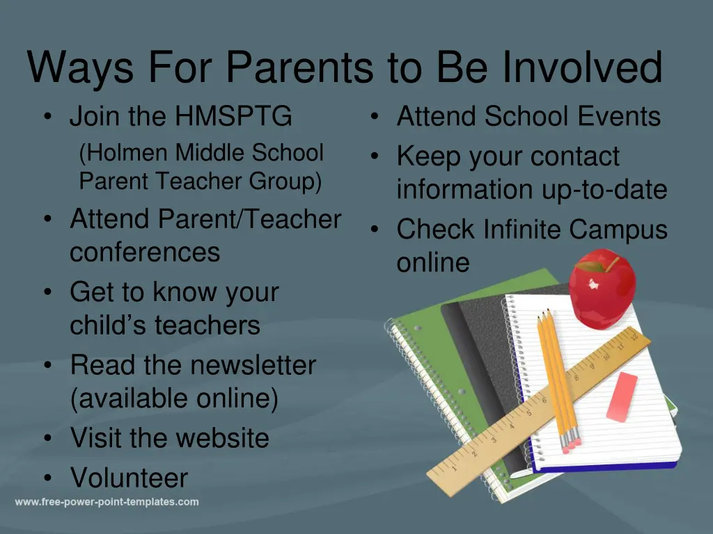 ways for parents to be involved join the hmsptg